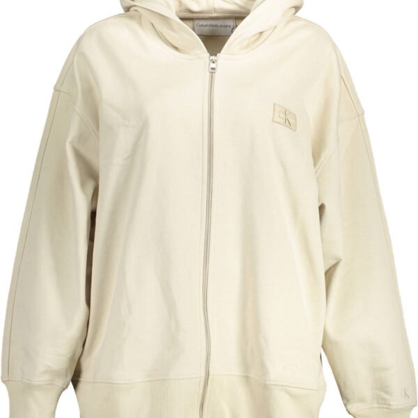 CALVIN KLEIN SWEATSHIRT WITH ZIP WOMAN BEIGE